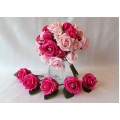 Wedding Bouquet and 10 Buttonholes in Hot Pink and Pink